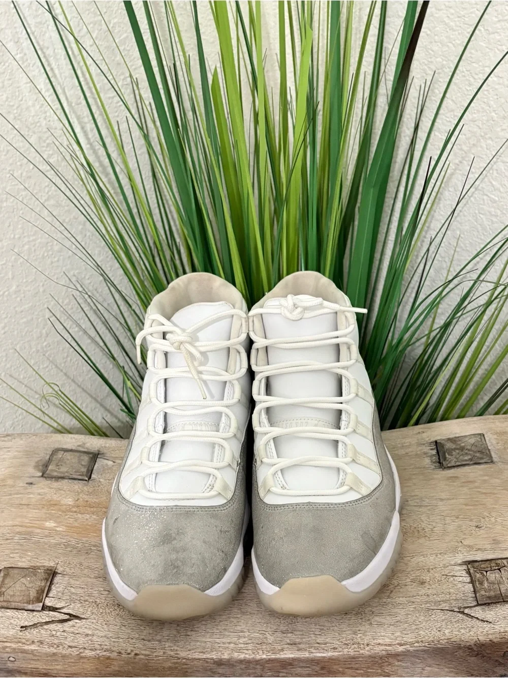 Jordan 11 White Metallic Basketball Sneakers